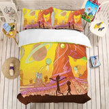 Rick Cartoon Bedding Set 3D Printed Duvet Cover Set 3PCS AU/US/EU Bed Linen Set with 2 Pillowcase Fashion Bedclothes